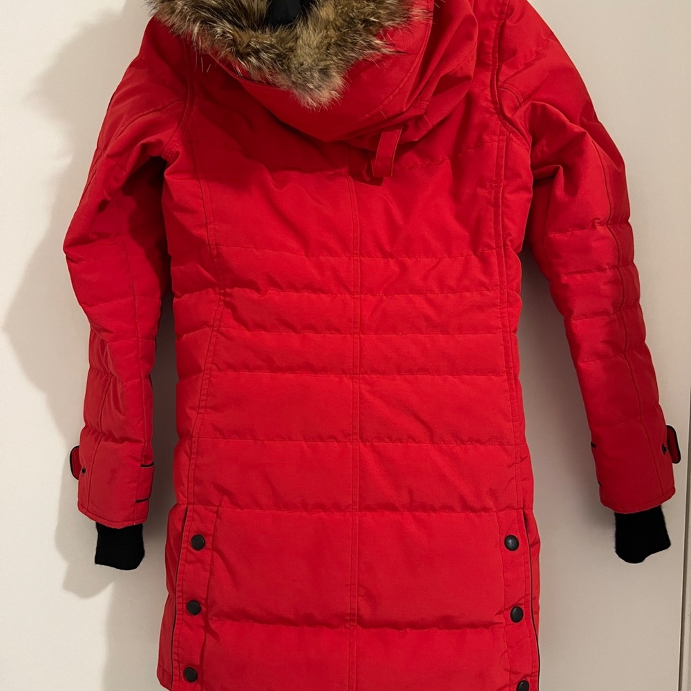 Canada Goose Women's Vibrant Red Puffer Coat with Fur Hood - Picture 7 of 16